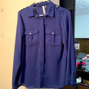 NY collection long sleeve dress shirt